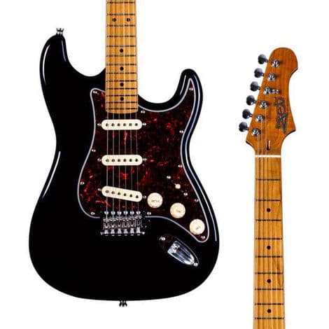 Guitarra Jet JS-300 BK Black – Basswood, Braço Roasted Maple, SSS, Tremolo