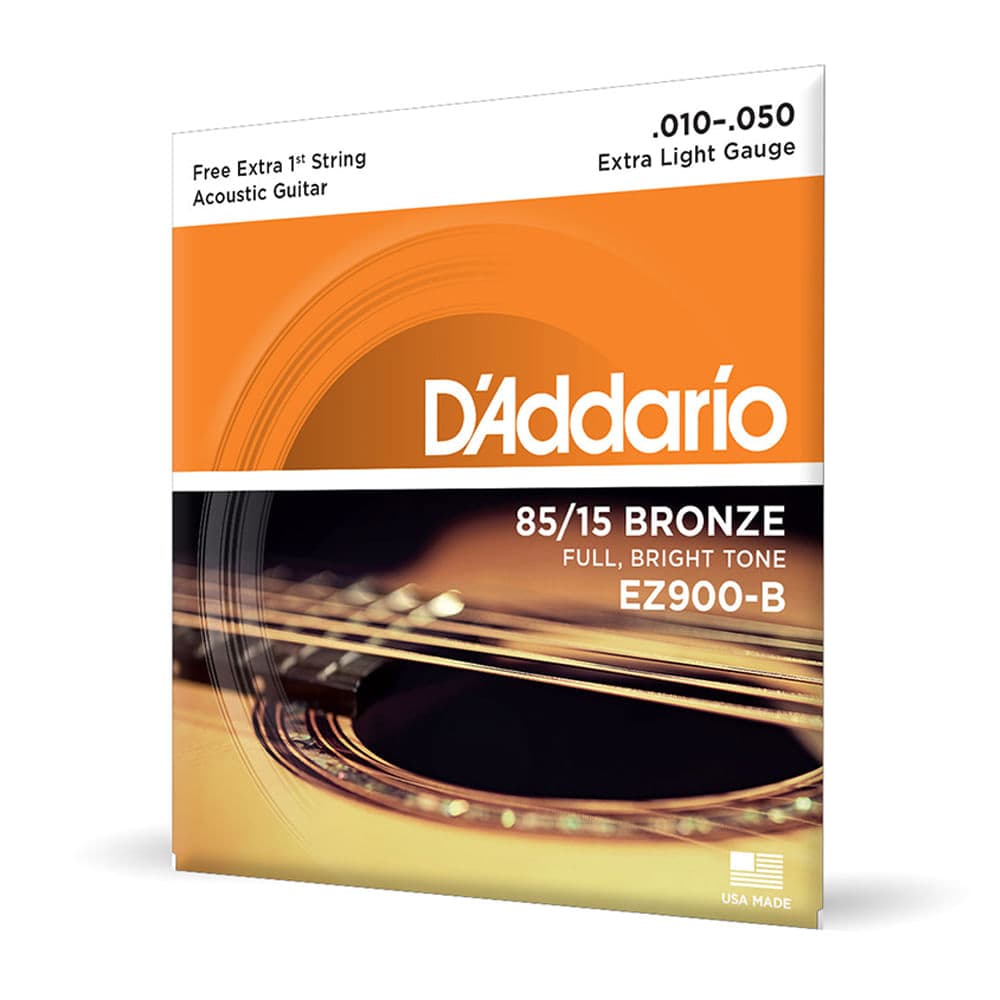 Encordoamento Para Violão Aço 10-50 Com Corda Extra PL010 D'Addario 85/15 Bronze EZ900-B