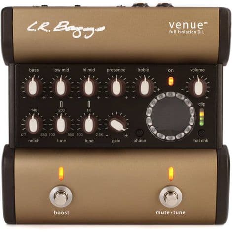 ESGOTADO - Pedal LR Baggs Direct Box Acústico, Afinador, 5 Bandas EQ