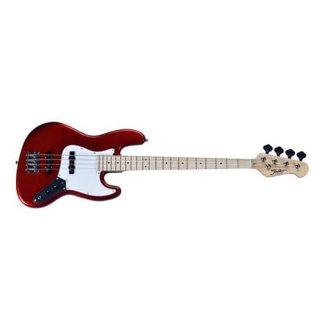 Baixo Shelter JB 75PRO 4 Cordas Corpo Basswood, Braço Maple, Captação Wilkinson JB, Candy Apple Red