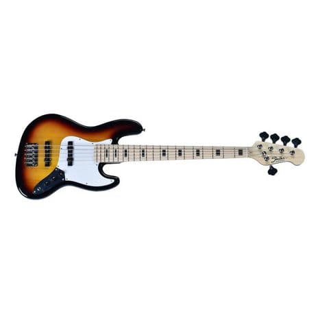 Baixo Shelter JB 755PRO 5 Cordas Corpo Basswood Braço Maple, Captação Wilkinson JB, 3 Tone Sunburst
